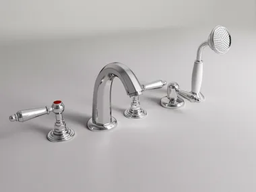 CARUSO - Deck mounted 5 hole bathtub tap with individual rosettes by Park Avenue - view 2